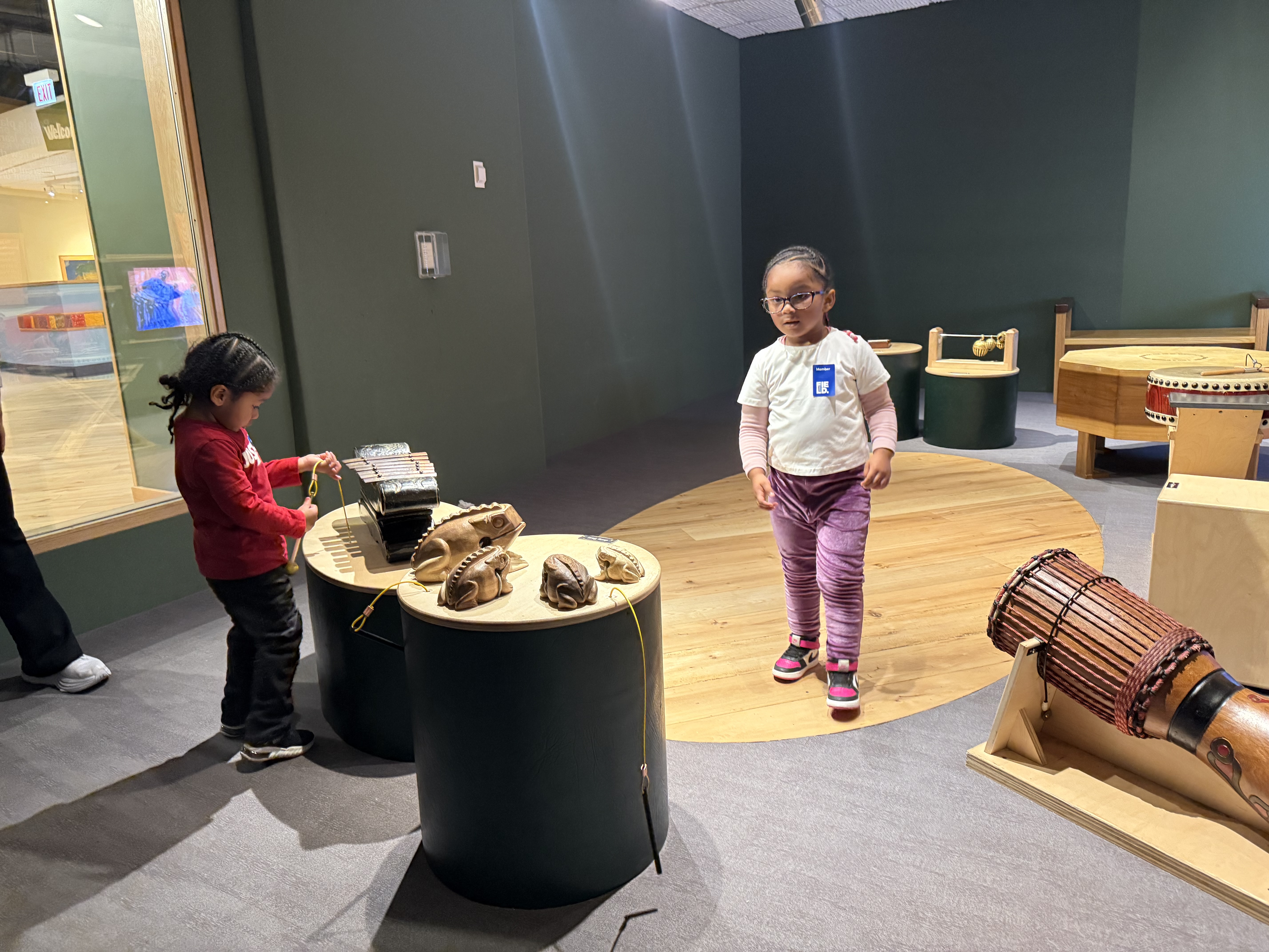 exploring the musical instruments at the Field Museum